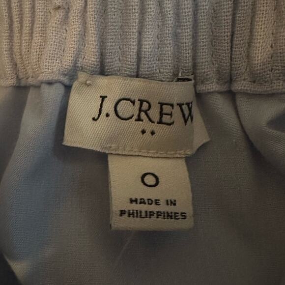 J Crew Blue Linen Cotton City Mini Skirt Paperbag Stretch Waist Size 0 NWT BF230 - Picture 8 of 15